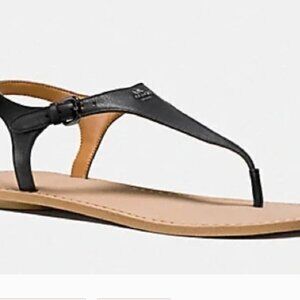 New Coach Cheyanne Black Leather Sandals Size 6.5